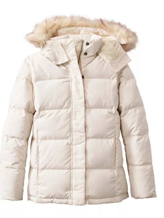 ll beam Jackets & Blazers - Women's Ultrawarm Jacket Plus Size Faux-Fur Hood - Cream By LL Bean